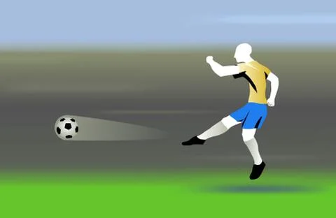 Shooting the ball Ilustración de archivo