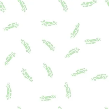 Shooting brake car glyph vector seamless pattern Stock Illustration