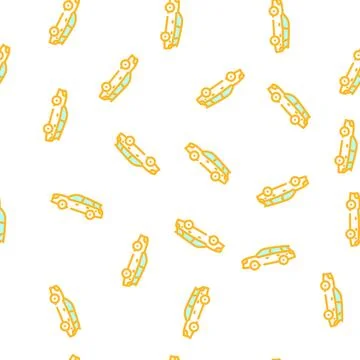 Shooting brake car vector seamless pattern Stockillustratie