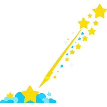 Shooting bright cosmic path cosmic pathways Sky Wish Meteor Stock Illustration