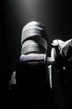 Shooting at the camera in the studio Stock Photos