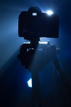 Shooting at the camera in the studio Stock Photos