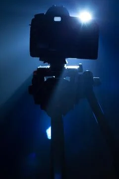 Shooting at the camera in the studio Stock Photos
