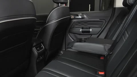 Shooting a car interior in a dark studio, no one around, camera moving slowly Stock Footage 280224248