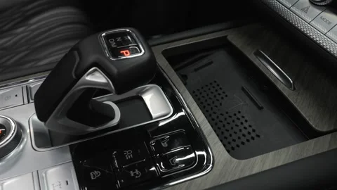 Shooting a car interior in a dark studio, no one around, camera moving slowly Stock Footage 280224344