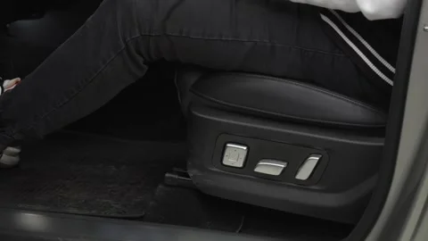 Shooting a car interior in a dark studio, no one around, camera moving slowly Stock Footage 280224384