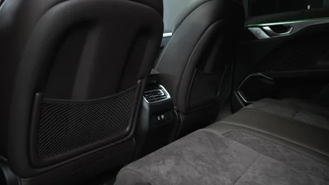 Shooting a car interior in a dark studio, no one around, camera moving slowly Stock Footage 280224510