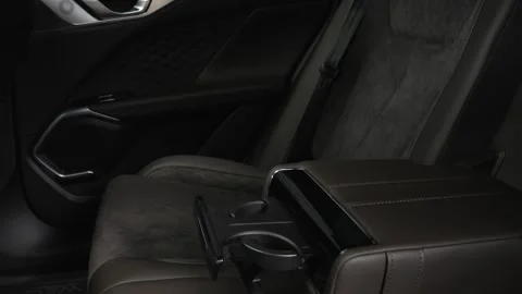Shooting a car interior in a dark studio, no one around, camera moving slowly Stock Footage 280224517