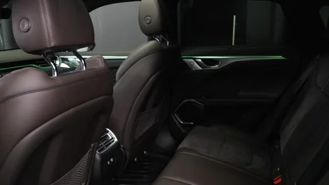 Shooting a car interior in a dark studio, no one around, camera moving slowly Stock Footage 280224522