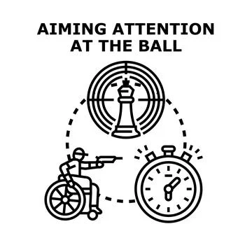 Shooting at chess king target with stopwatch concept Stock Illustration