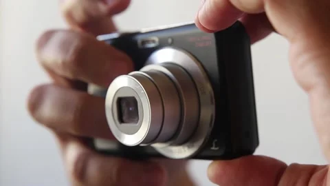 Shooting with a compact  fotocamera Stock Footage 141290637