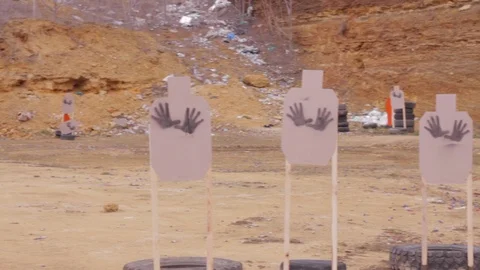 Shooting competition outdoors Stock Footage 86218490
