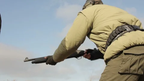 Shooting competition outdoors Video stock 87117024