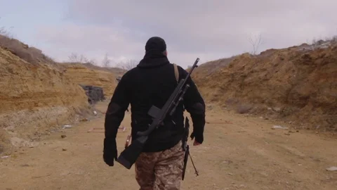 Shooting competition outdoors Stock Footage 87117359