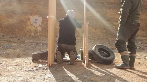 Shooting competition outdoors Stock Footage 87117367