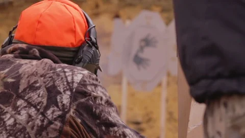 Shooting competition outdoors Stock Footage 87117481