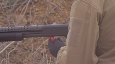 Shooting competition outdoors Stock Footage 87117989