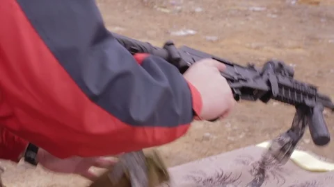 Shooting competition outdoors Stock-Footage 87118134
