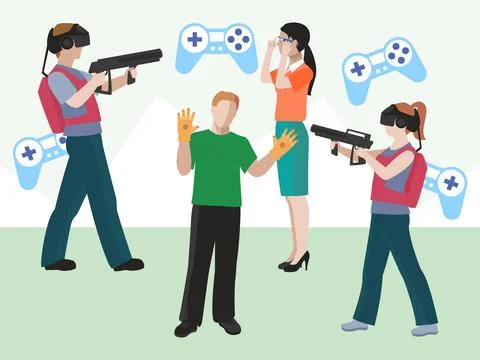 Shooting Concept Illustration Stock Illustration