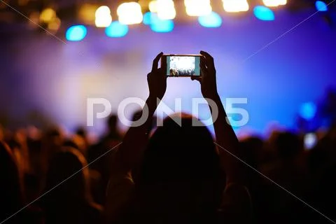 Shooting the concert Stock Photos