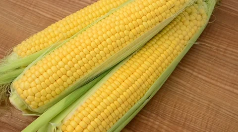 Shooting of corn rotating turntable. Stock Footage