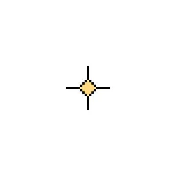 Shooting cross shape pixel art,target and aim, bullseye Y2K vector icon, pixeled Stock Illustration