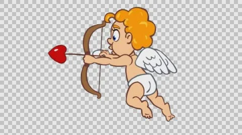 Shooting Cupid. Colour version. Stock Footage