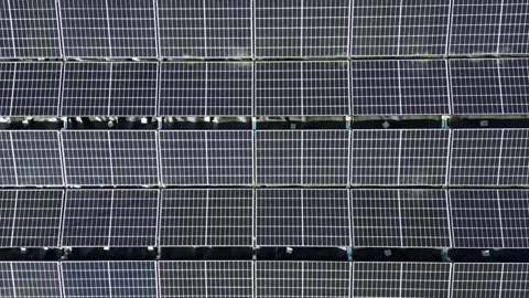 Shooting from a drone installed solar panels on the roof of a building, top view Stock-Footage 244806778