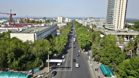 Shooting from a drone over the big city of Almaty. Stock Footage 100754553