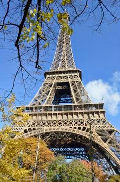 Shooting Up the Eifel Tower from Below Stock Photos