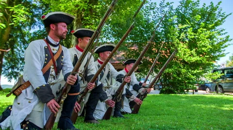 From shooting formations to the standing in formation Stock Footage 41692643