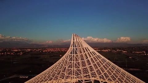 Shooting Front Calatrava Vela Designed By Calatrava Stock Footage 87869978