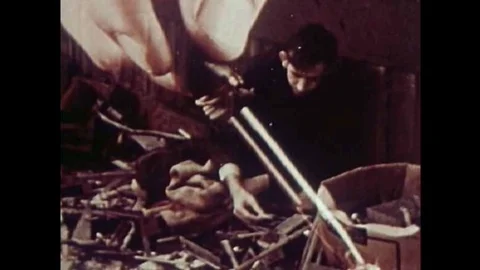 A shooting gallery is introduced as a room where addicts come to share needles Video stock 106906551