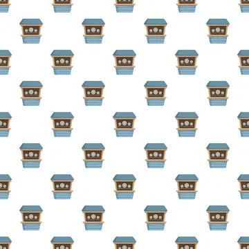 Shooting gallery target game booth seamless pattern Stock Illustration