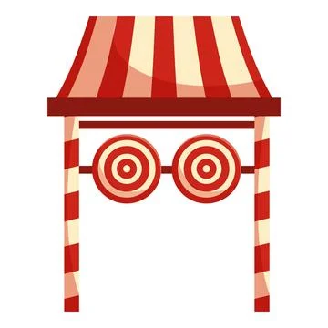Shooting game stand with targets, having fun at amusement park Ilustración de archivo