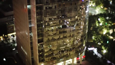 Shooting a glass building from a height. Stock Footage 155360179