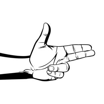 Shooting hand gesture simple vector illustration Stock Illustration