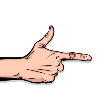 Shooting hand gesture simple vector illustration Stock Illustration