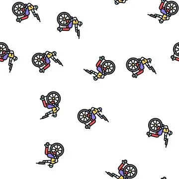 Shooting handicapped athlete vector seamless pattern Illustrazione stock