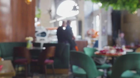 Shooting the interior of a cafe. Out of focus. Stock-Footage 306658013