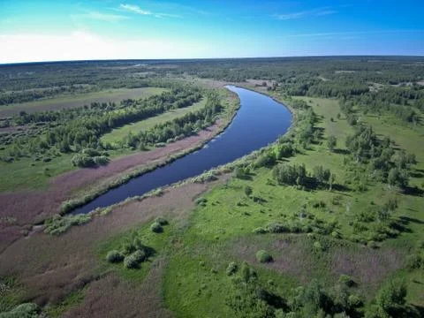 Shooting landscape from the height of the drone. Stock Photos