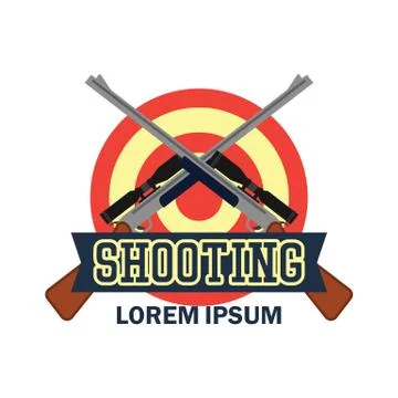 Shooting logo with text space for your slogan / tag line, vector illustration Stock Illustration