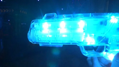 Shooting machine from a laser tag Stock Footage 122704977