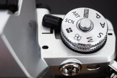 Shooting mode selection wheel of a digital camera Shooting mode selection ... Stock Photos