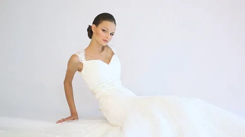 Shooting models in the studio on white background Stock Footage 71591167