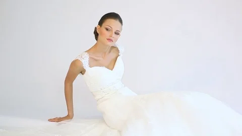 Shooting models in the studio on white background Stock Footage 71597182