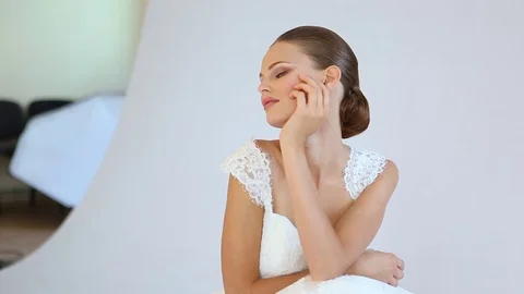 Shooting models in the studio on white background Stock Footage 71601425