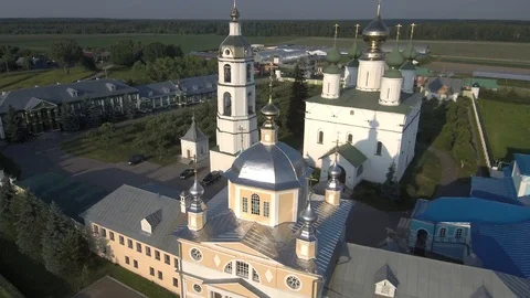 Shooting monastery buildings on a summer day Stock Footage 101521254