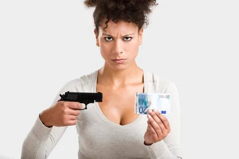 Shooting money Stock Photos
