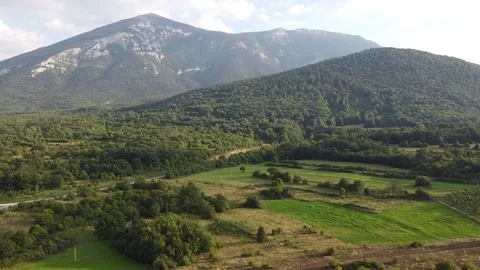 Shooting mountain from flying drone Stock Footage 142017088